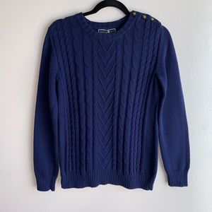 Karen Scott Knit Blue Crewneck pullover Sweater XS